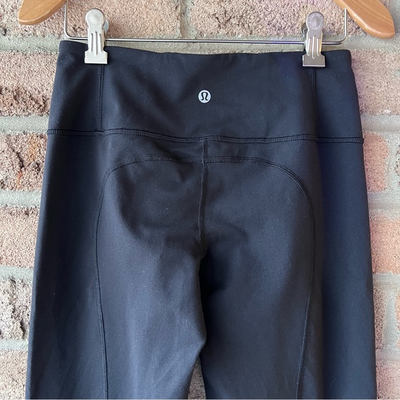 LULULEMON | Black crop legging back ruched slit rare workout yoga legging pant - Picture 8 of 16